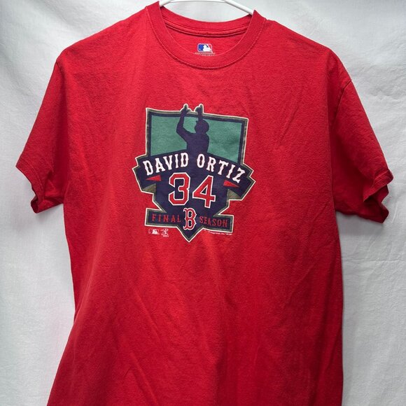 David Ortiz Boston Red Sox T-Shirt Men's Size Medium Red Genuine Merchandise - Picture 1 of 4